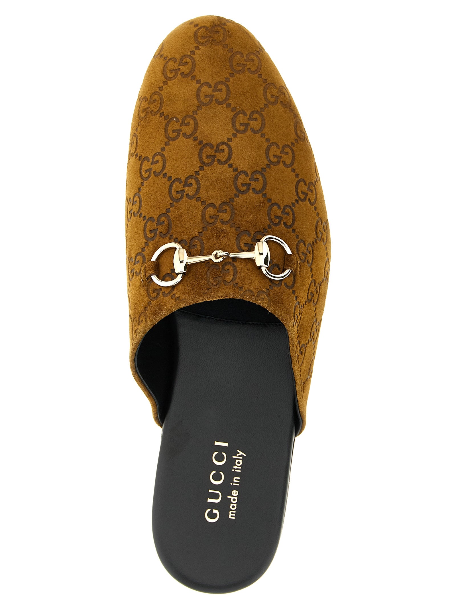 Sabot suede Horsebit Brown Calfskin Leather (bos Taurus) Flat Shoes