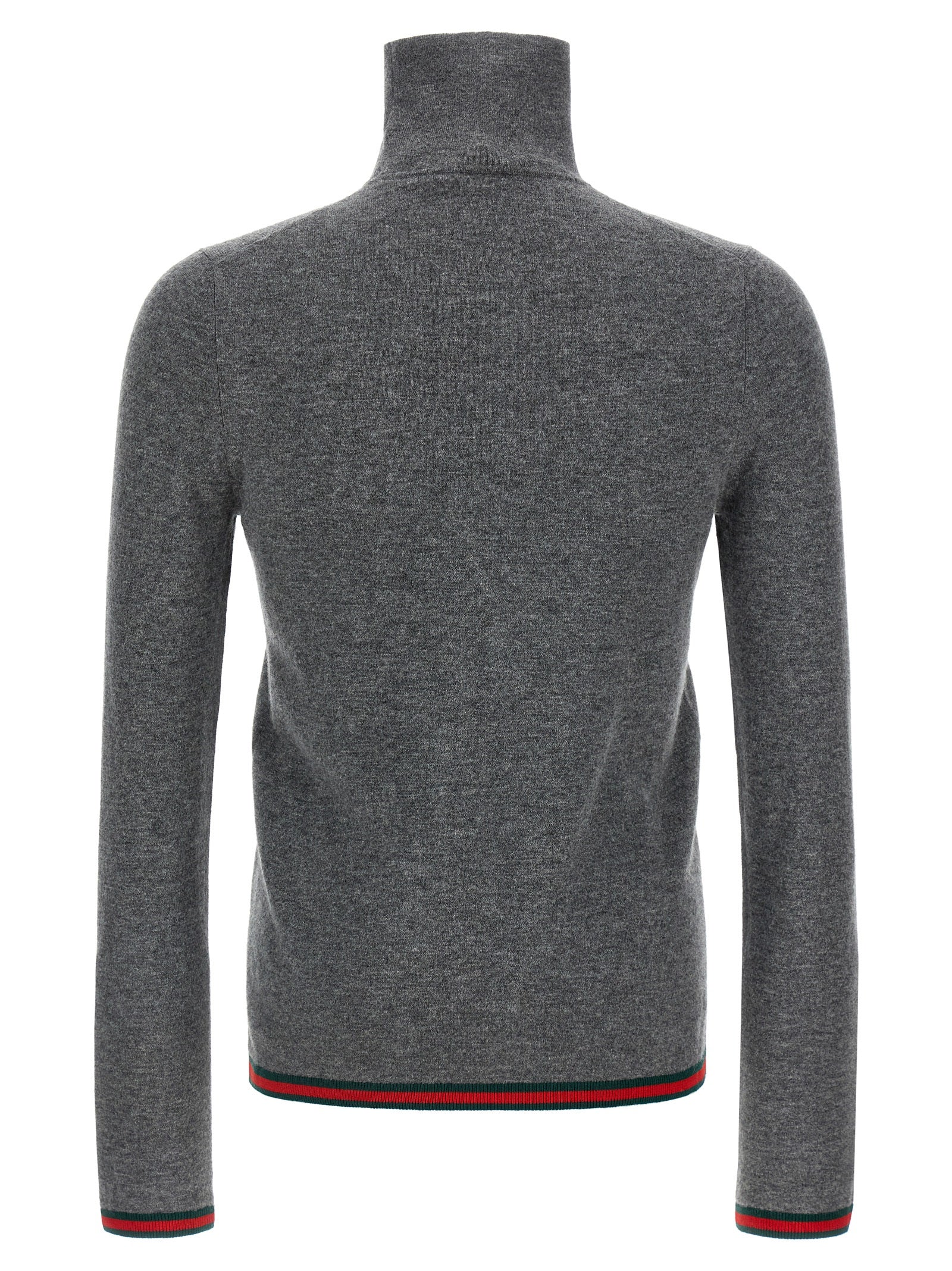 Web Ribbon Mesh Gray Cashmere Sweater, Cardigans