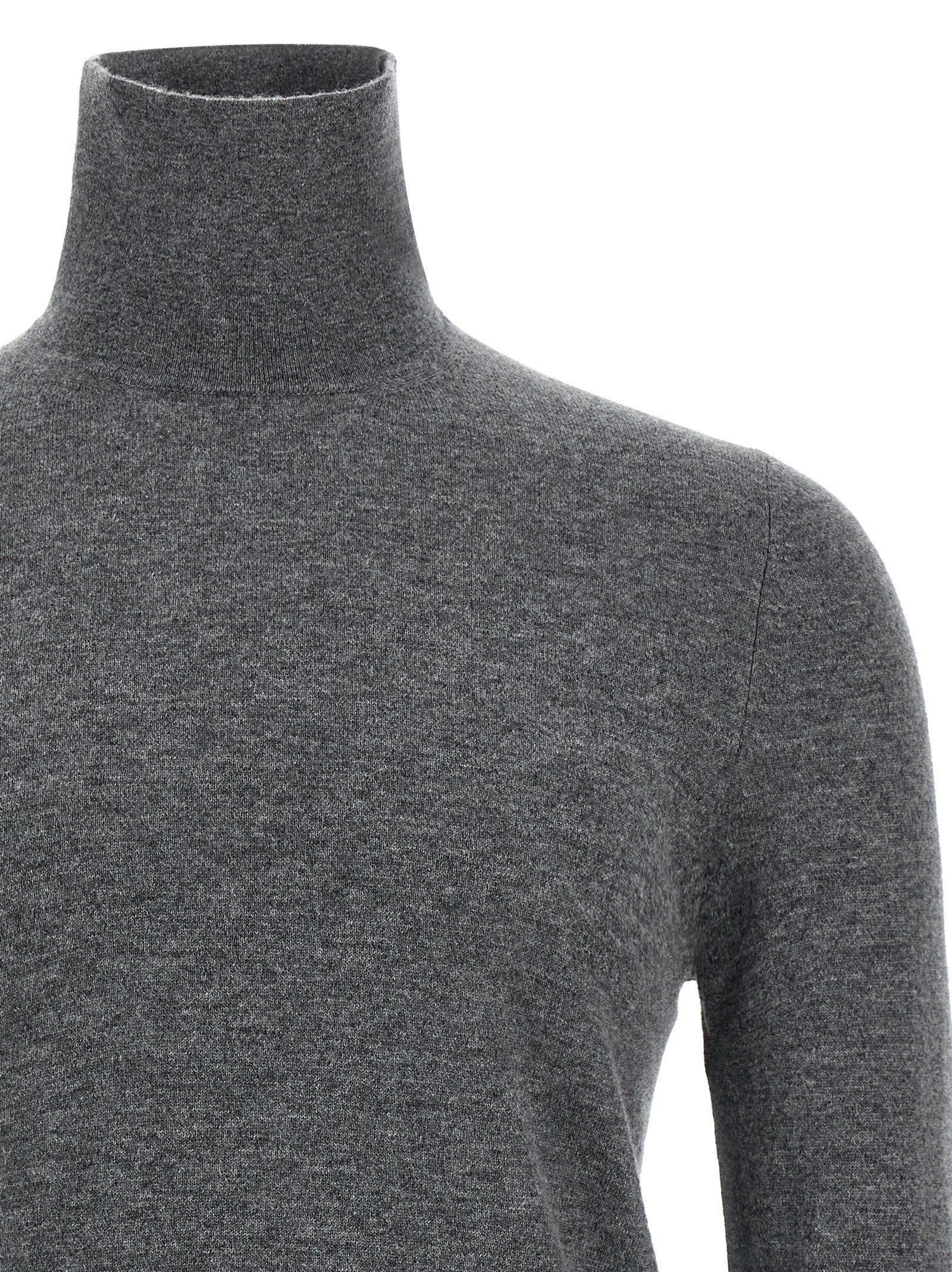 Web Ribbon Mesh Gray Cashmere Sweater, Cardigans