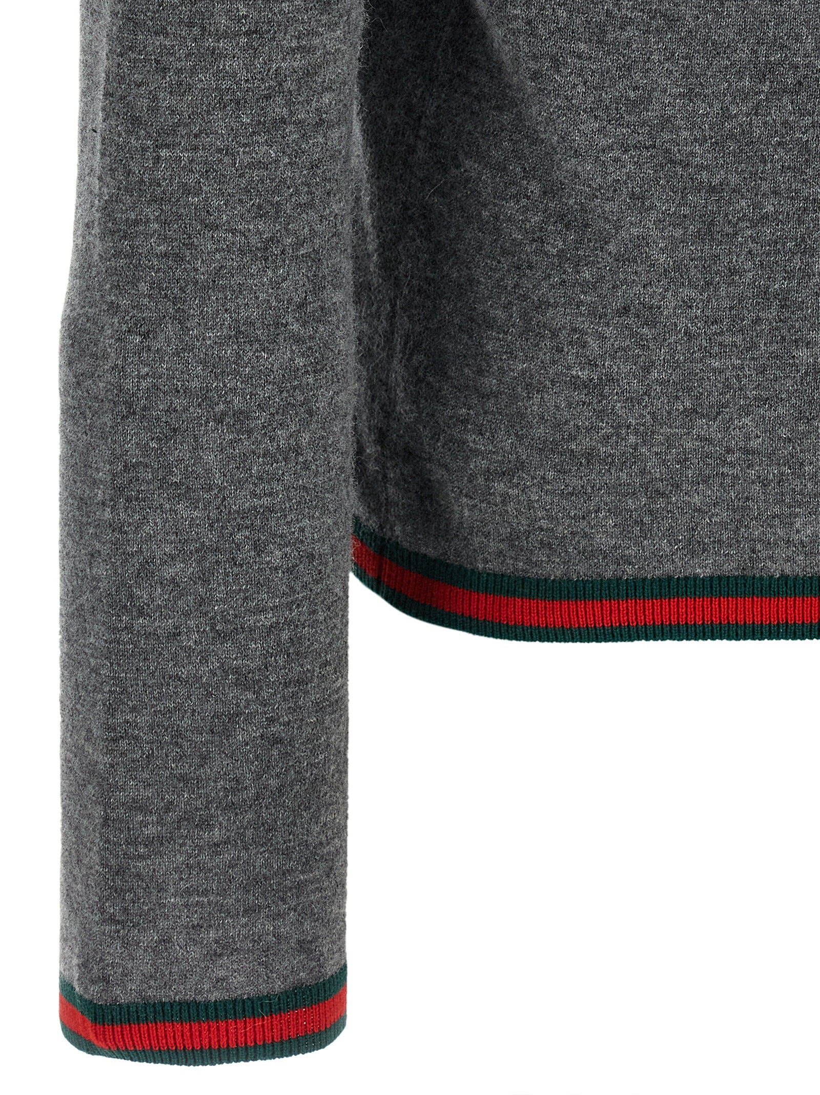Web Ribbon Mesh Gray Cashmere Sweater, Cardigans