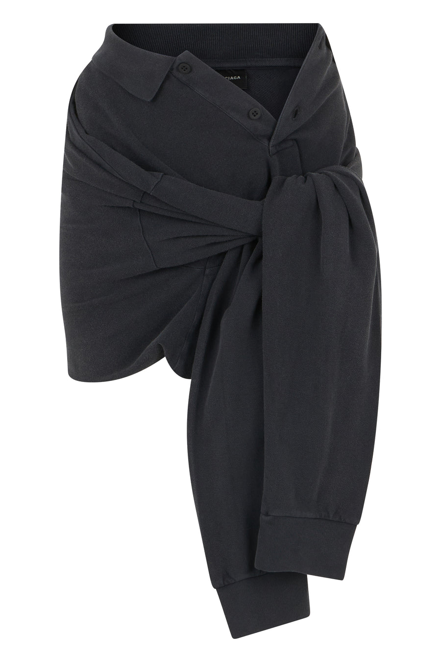 Skirt Knot-Style Polo Grey Cotton