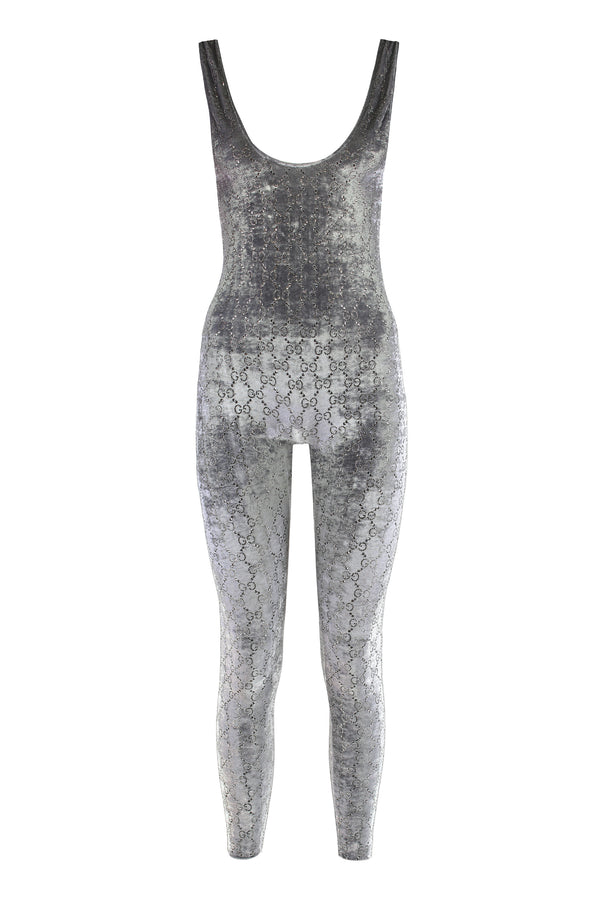 Sweatshirt With Gg Embroidery Grey Viscose Jumpsuits