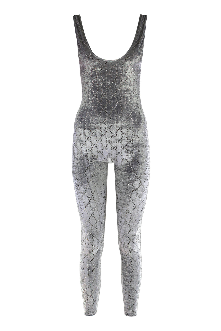 Sweatshirt With Gg Embroidery Grey Viscose Jumpsuits