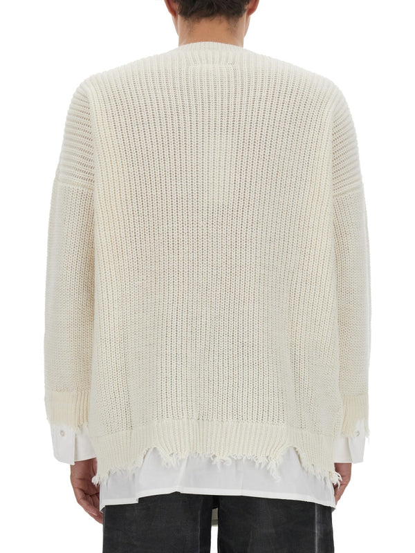 Shirt Bottom Sweater Ivory Polyester Jumpers