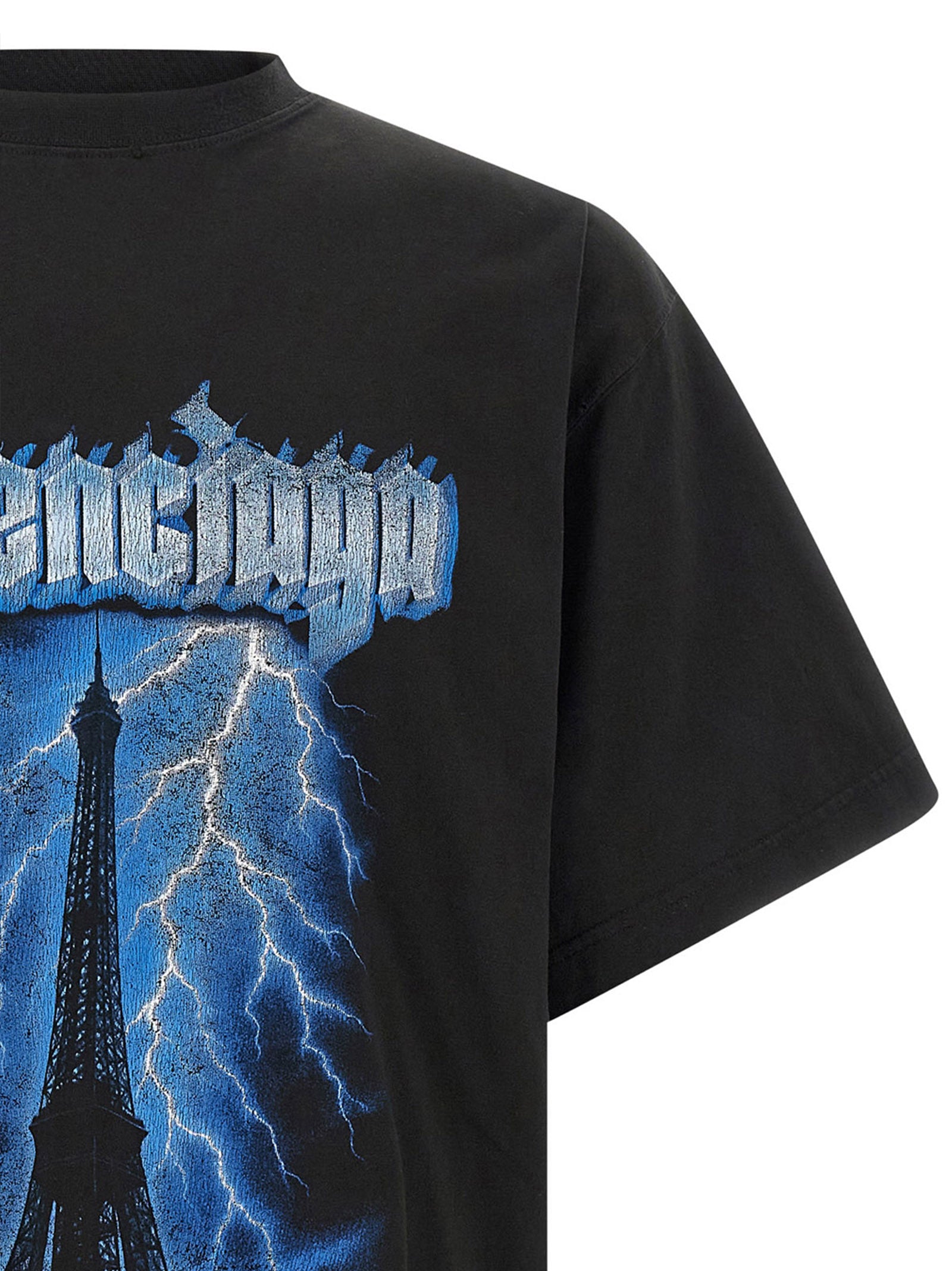 Paris Thunderstorm T-shirt Black Cotton