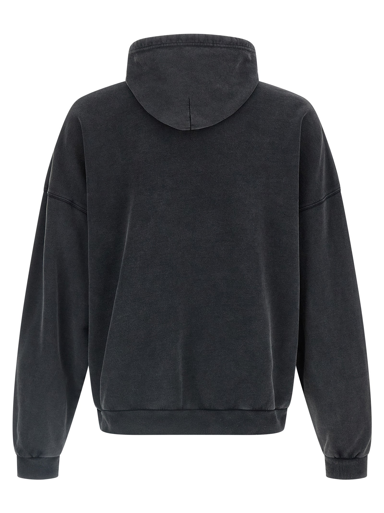 Printed Hoodie Black Cotton Sweatshirt
