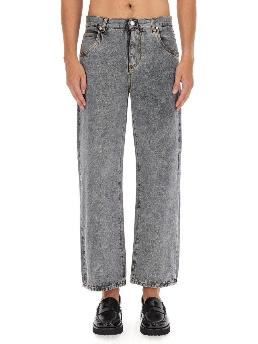 Easy Fit Jeans Grey Cotton