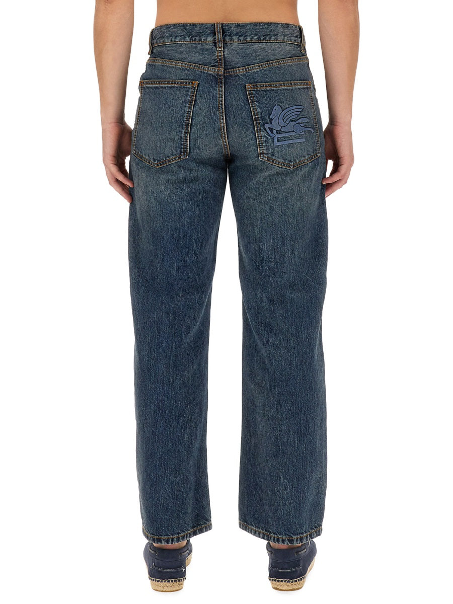Easy Fit Jeans Blue Cotton