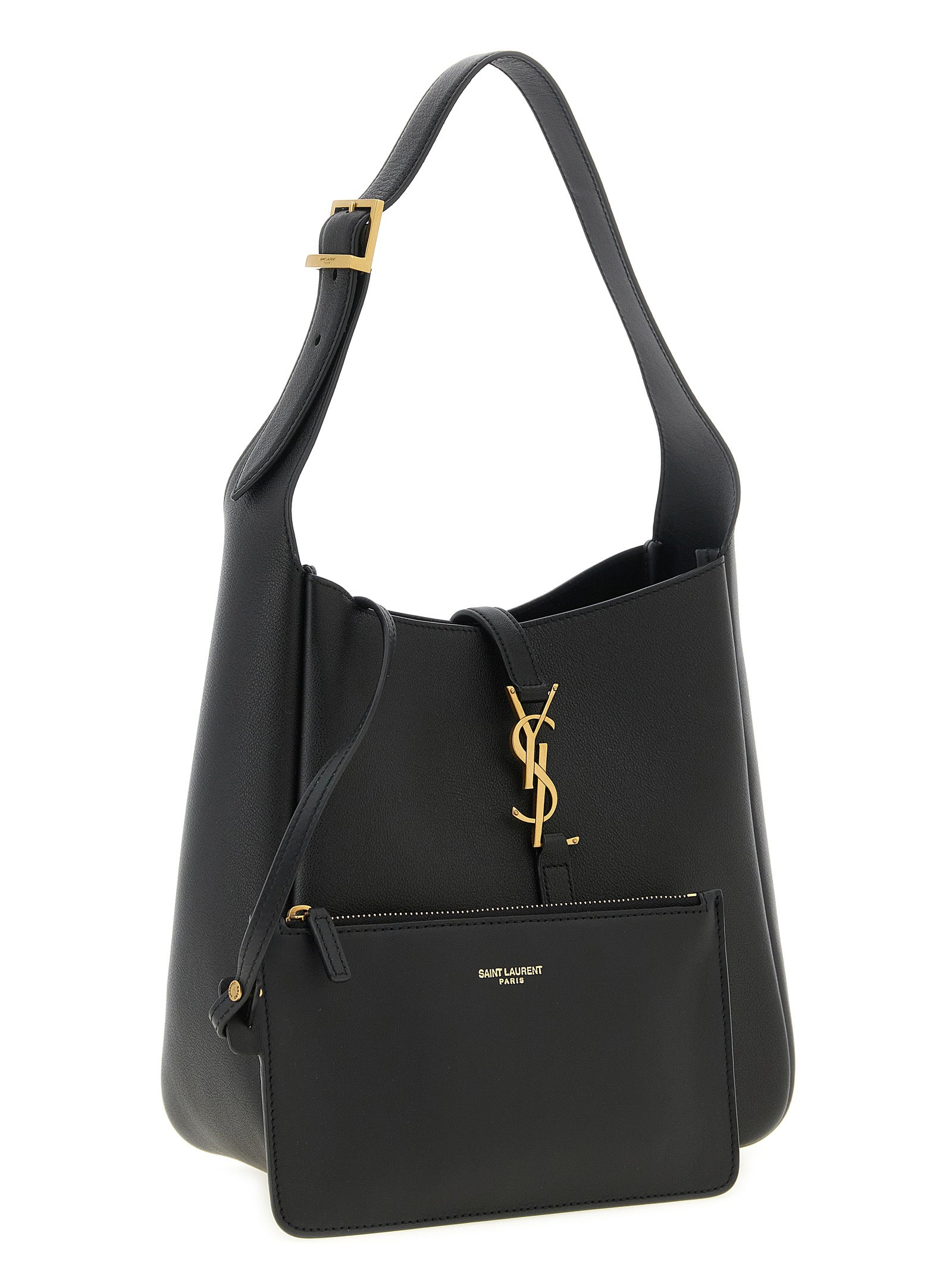Micro Le 5 à 7 shoulder bag Black Calfskin Leather (bos Taurus)