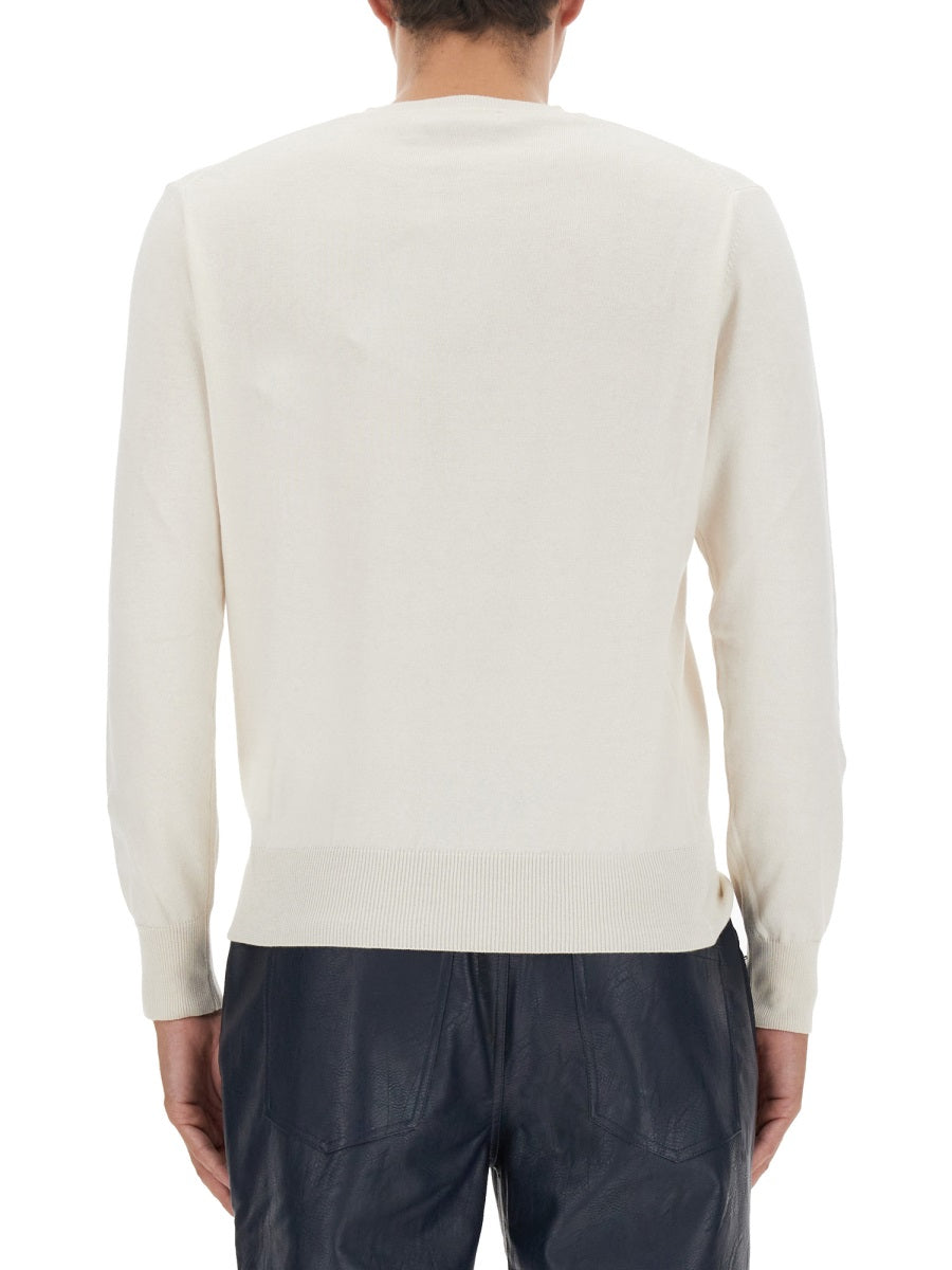 Jersey With Logo Ivory Cotton Cashmere Jumpers