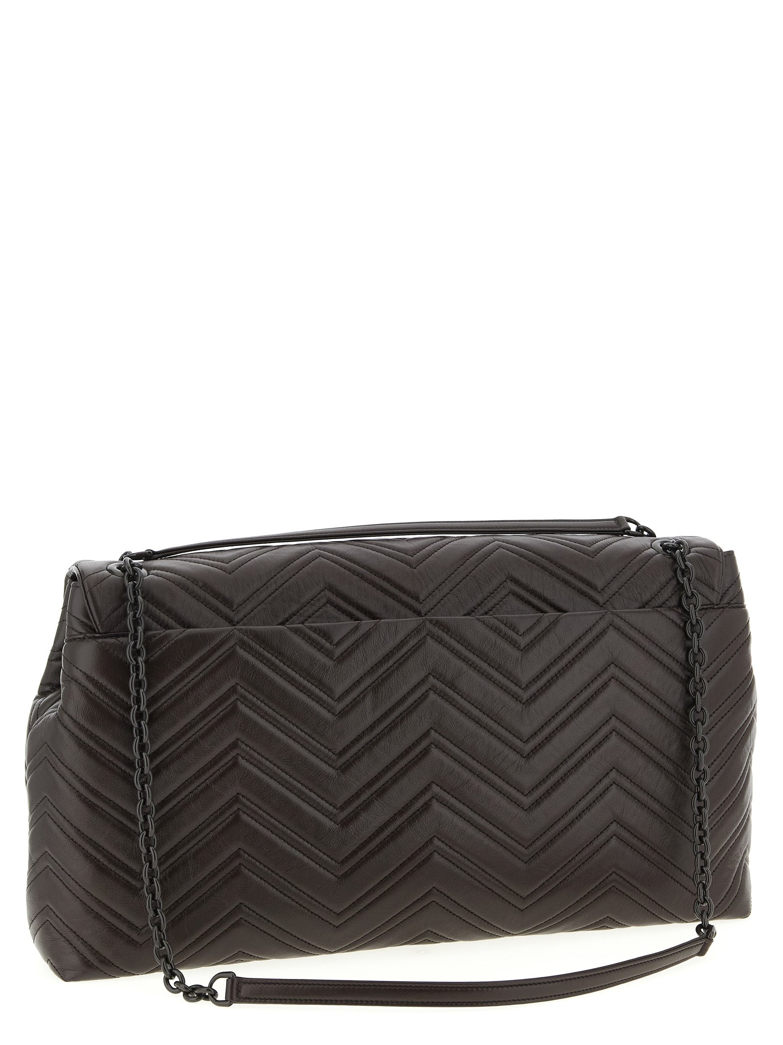 GG Marmont large shoulder bag Brown Calfskin Leather (bos Taurus)