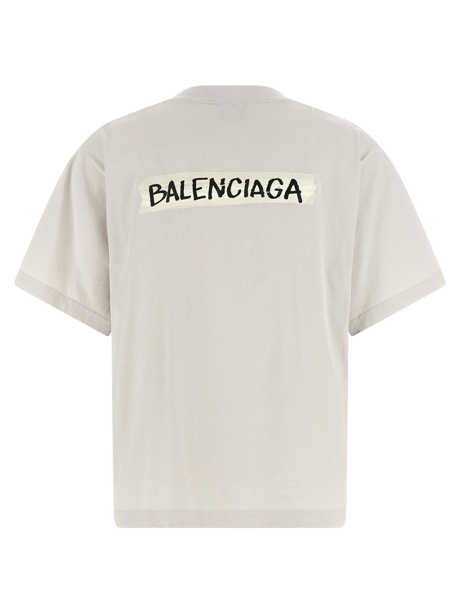 Masking Tape T-shirt Gray Cotton
