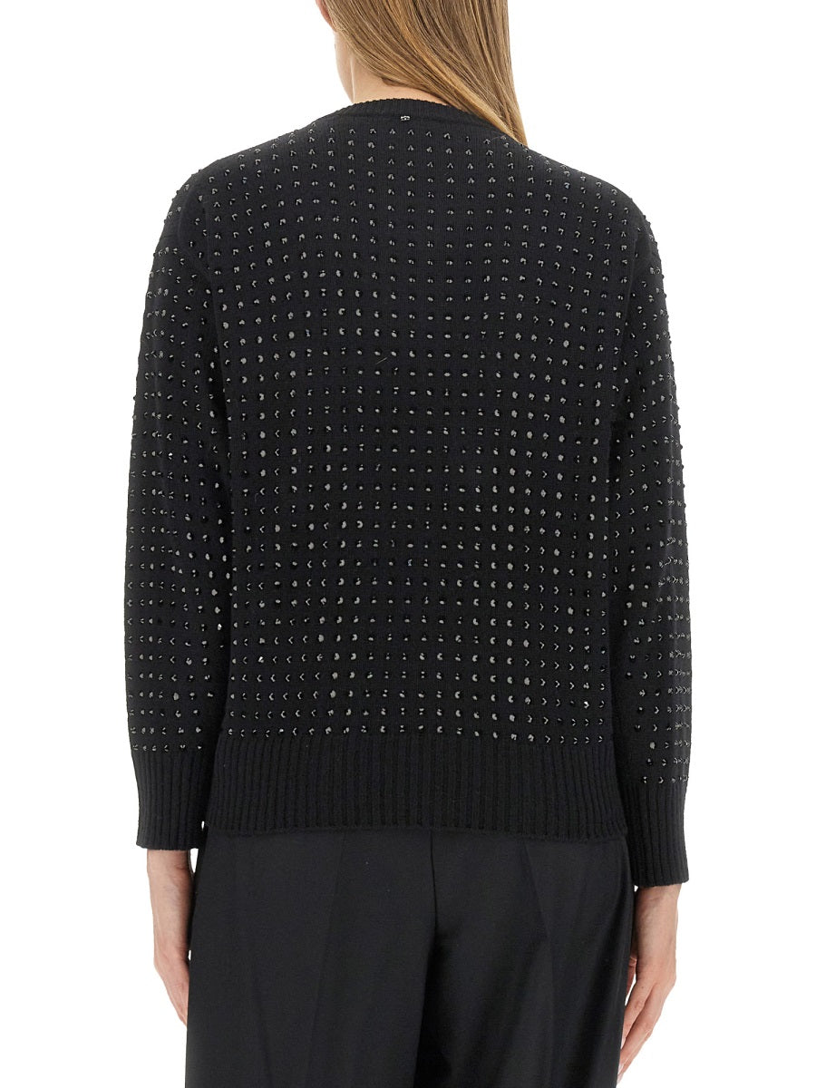 Wool Jersey Black Nylon Jumpers