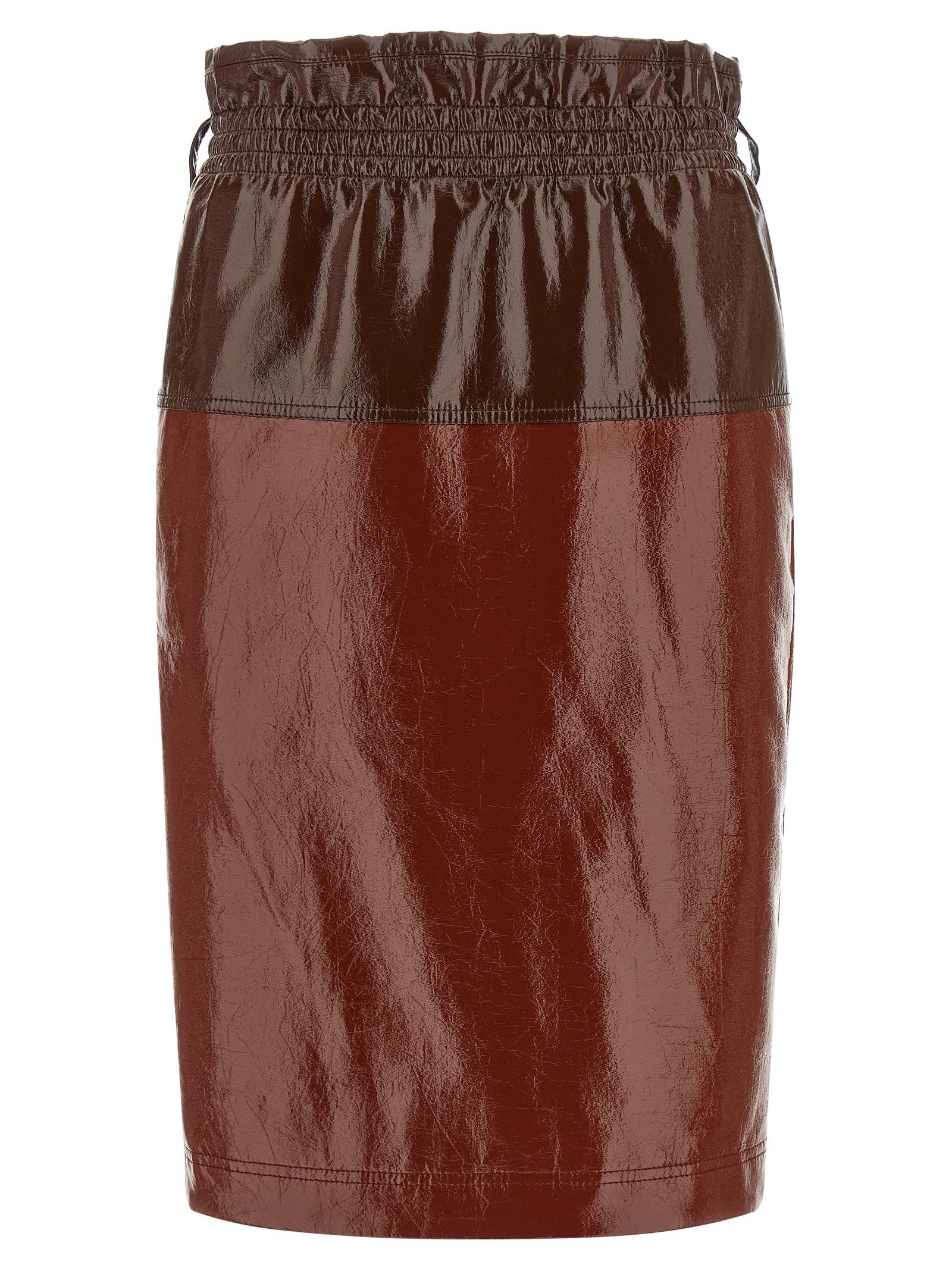 Paper-Bag Skirt Bordeaux Cotton