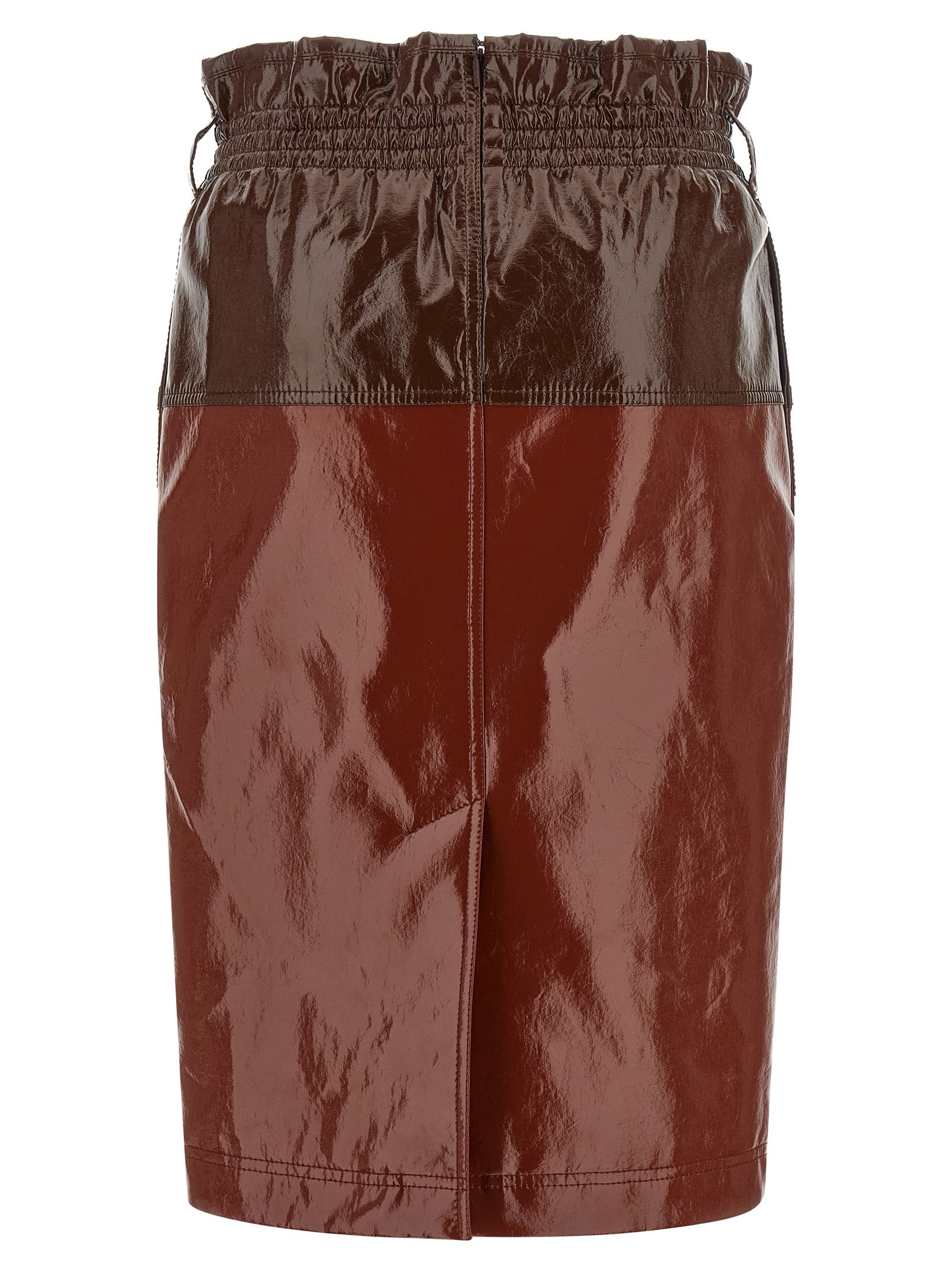 Paper-Bag Skirt Bordeaux Cotton