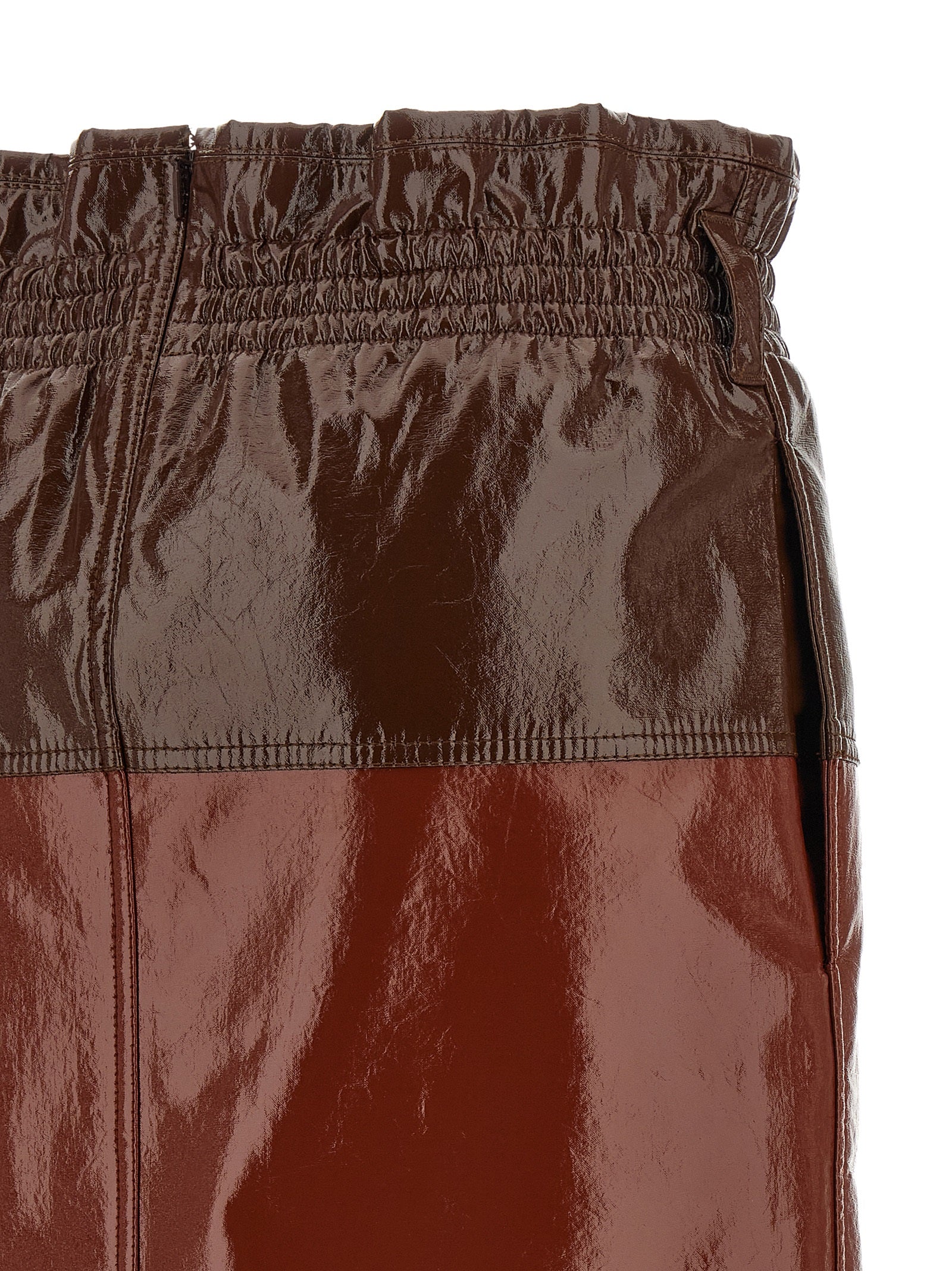 Paper-Bag Skirt Bordeaux Cotton