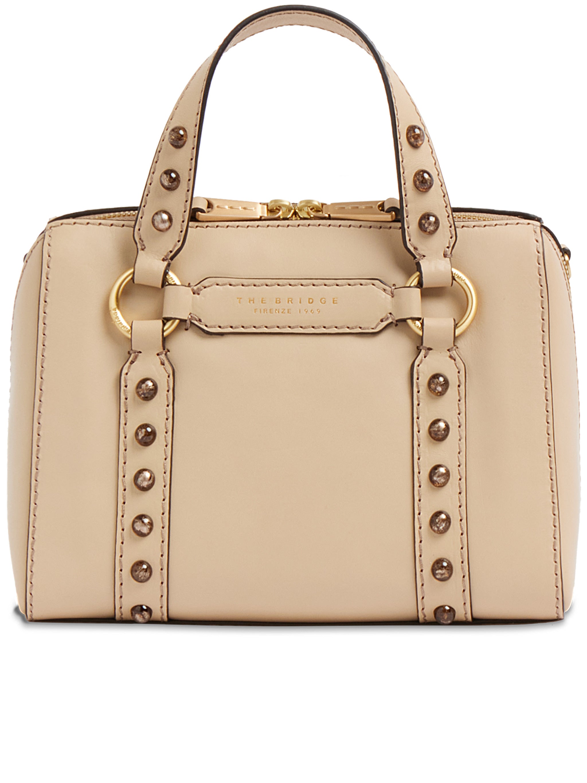 Handbag W-shoulder Nude & Neutrals Leather | Borsa