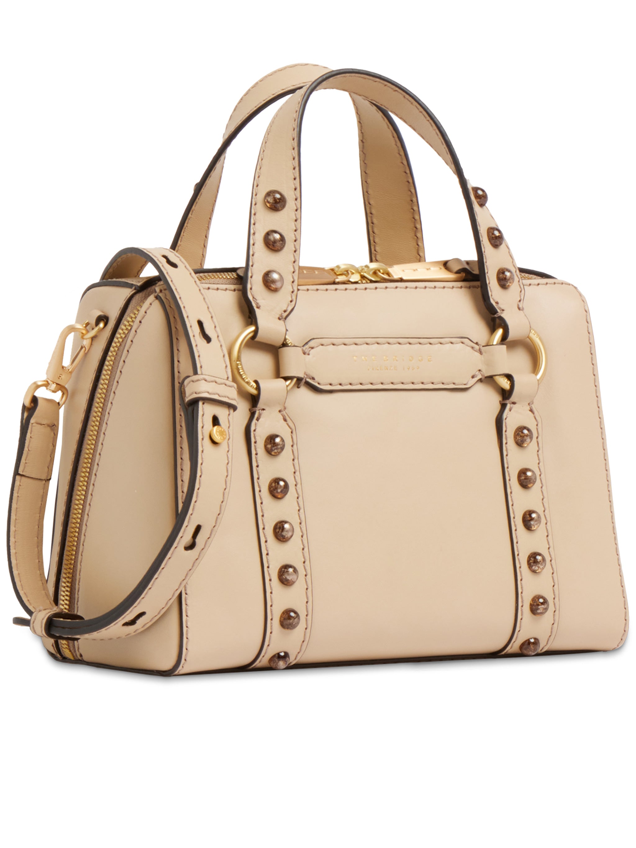 Handbag W-shoulder Nude & Neutrals Leather | Borsa
