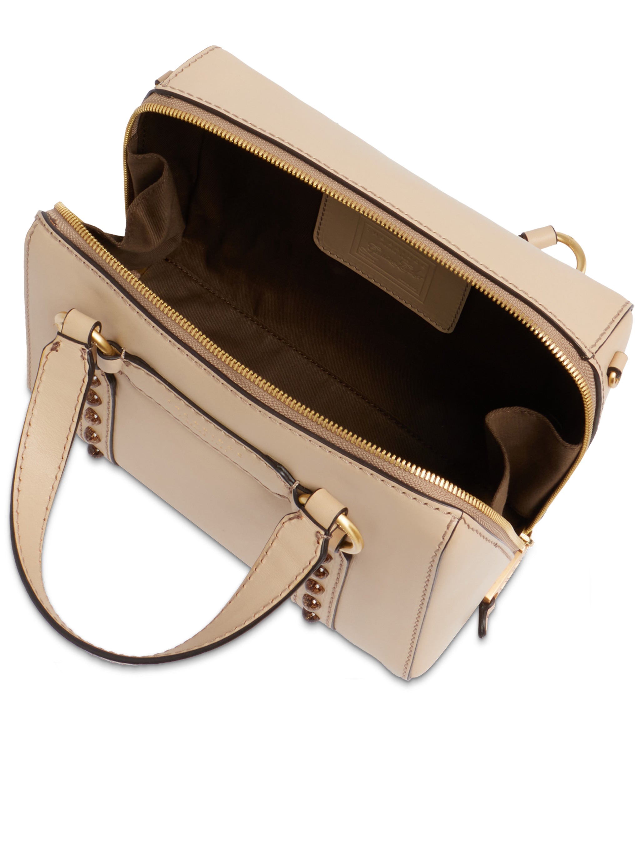 Handbag W-shoulder Nude & Neutrals Leather | Borsa