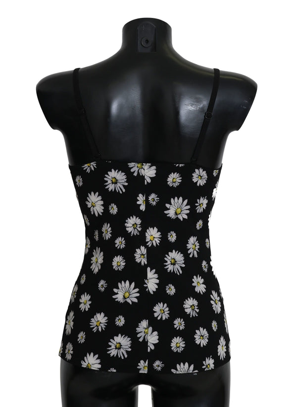 Dolce & Gabbana 82% Polycotton chemisole in black