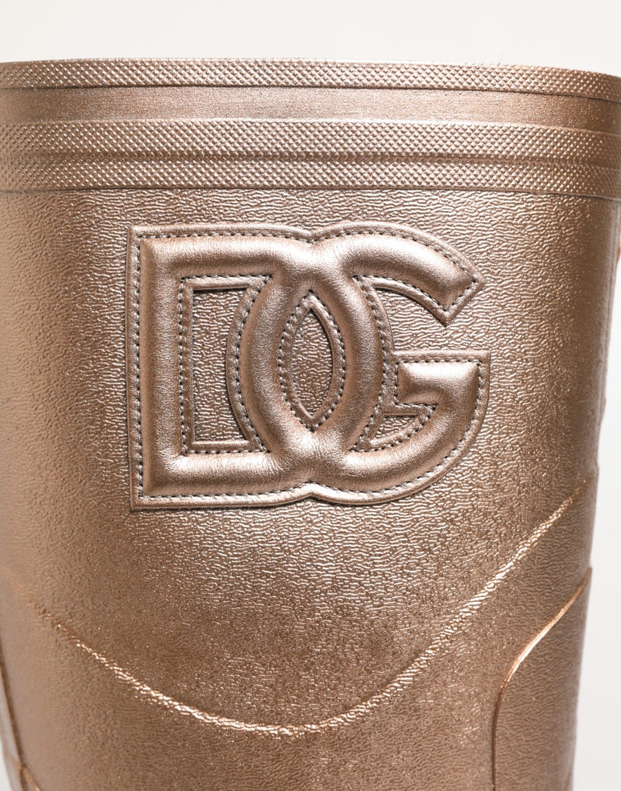 Dolce & Gabbana Rubber rain boot in rose gold