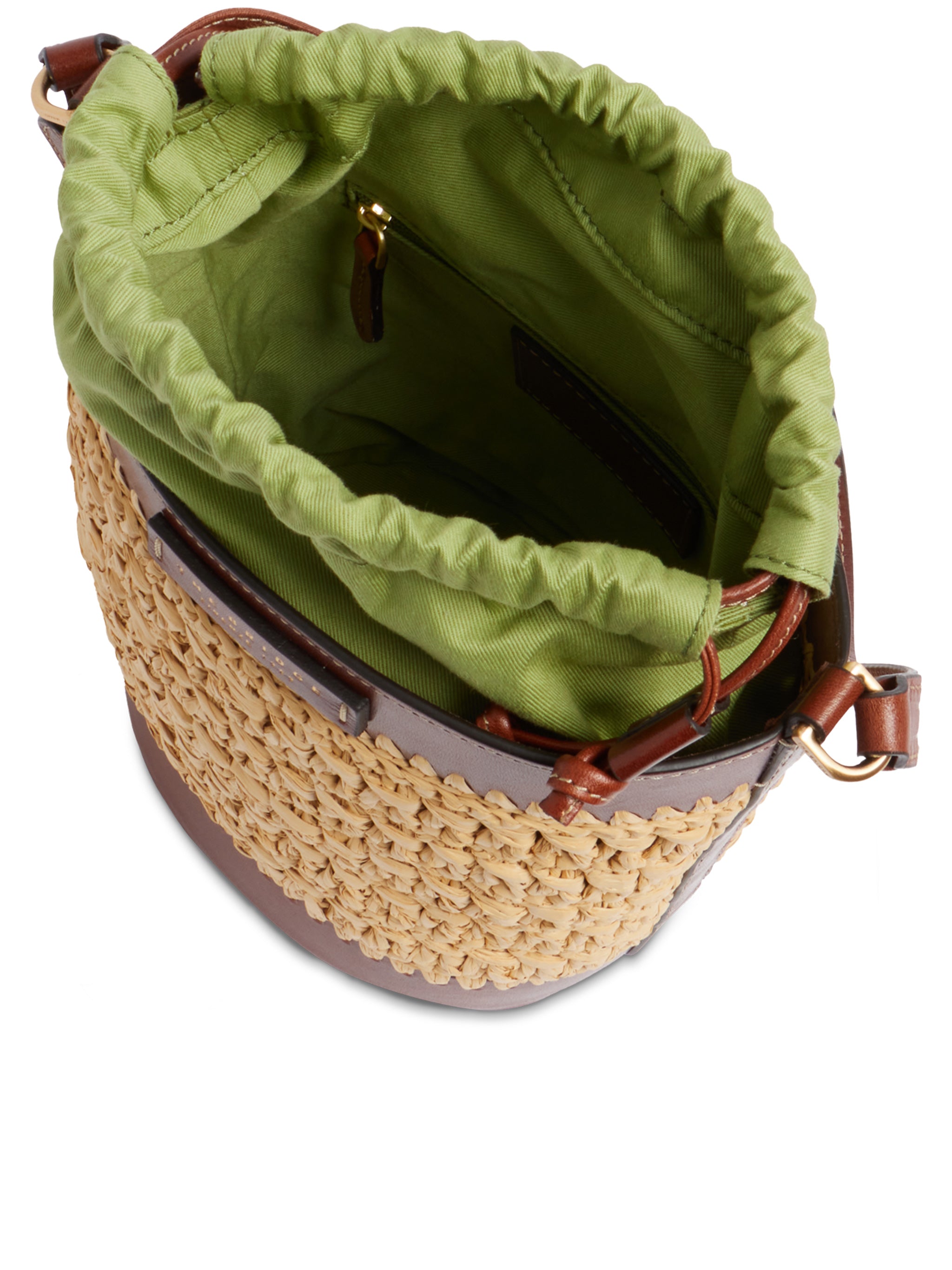 Bucket Bag Brown Raffia | Borsa
