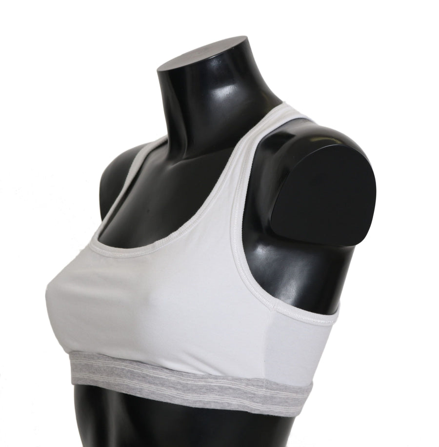 Dolce & Gabbana 90% Cotton sports bra in white