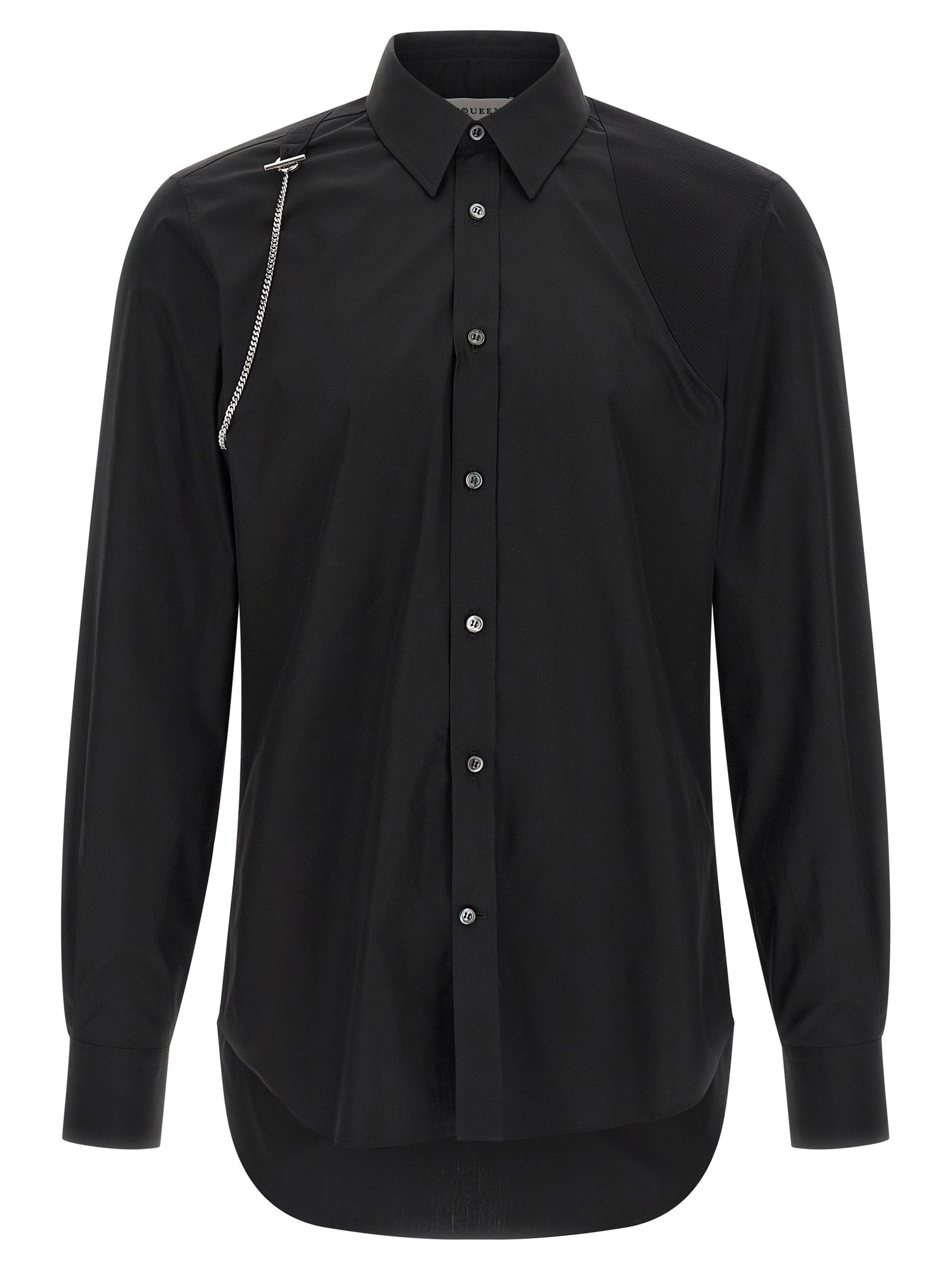 T Chain Harness shirt Black Cotton Shirt, Blouse