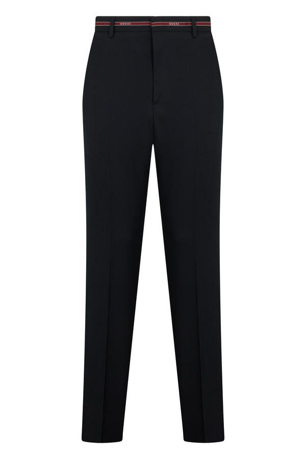 Trousers High-Waisted Wool Black Skinny