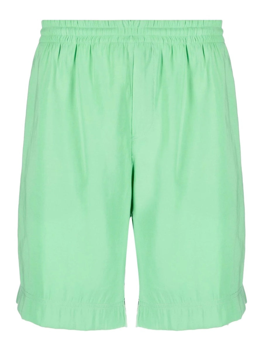 Bermuda With Logo Green Viscose Polyester Shirt