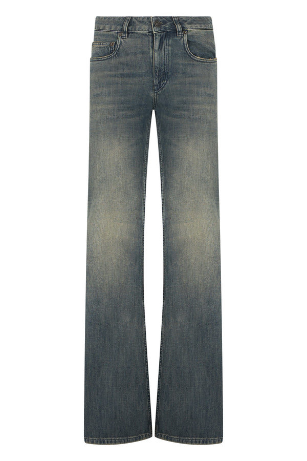 Jeans Straight-Leg Cotton Blue