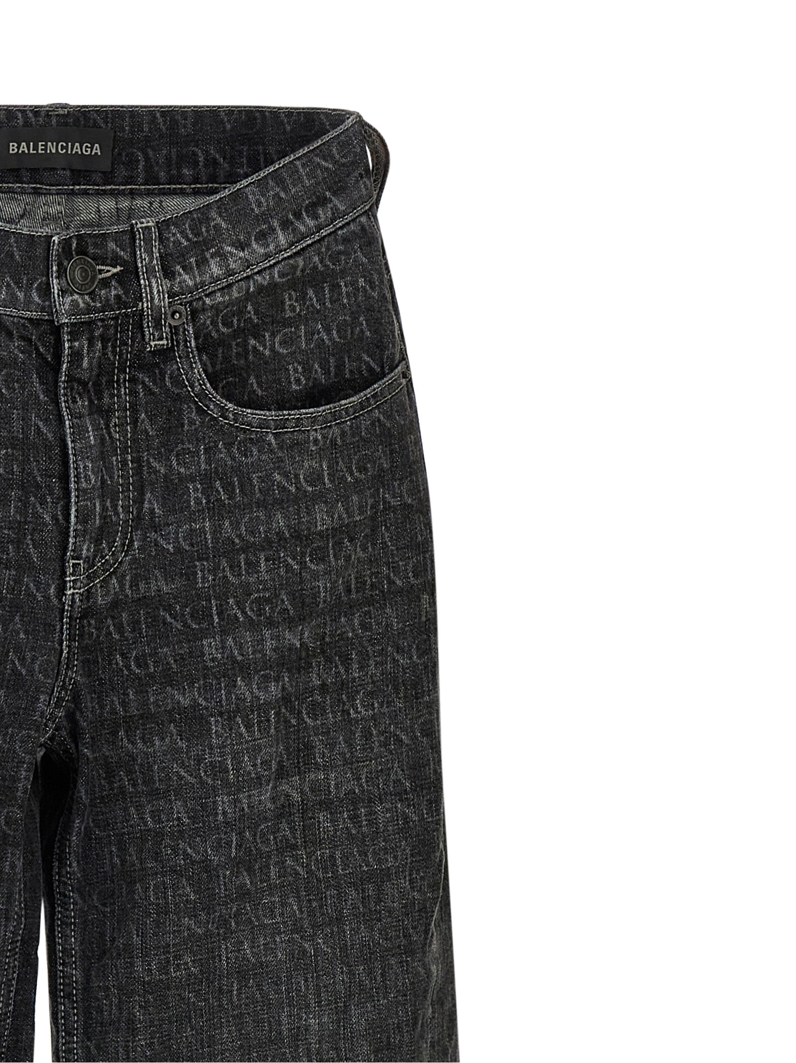 Wide leg jeans Black Cotton