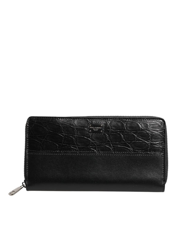 Dolce & Gabbana 80% Calf Leather 20% Caiman wallet in black