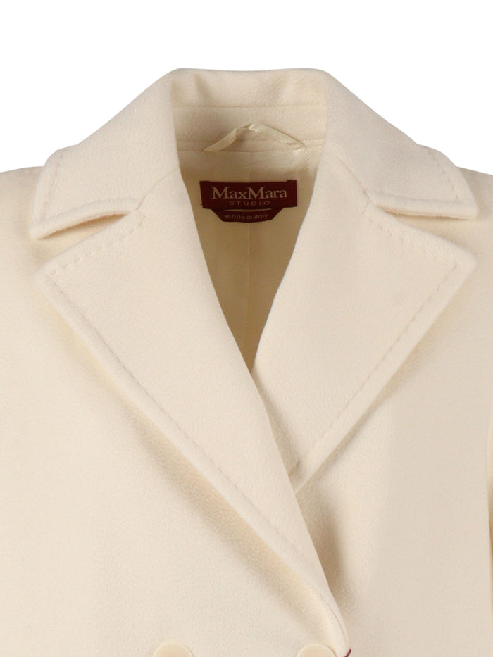 COAT White Virgin Wool Lining Viscose