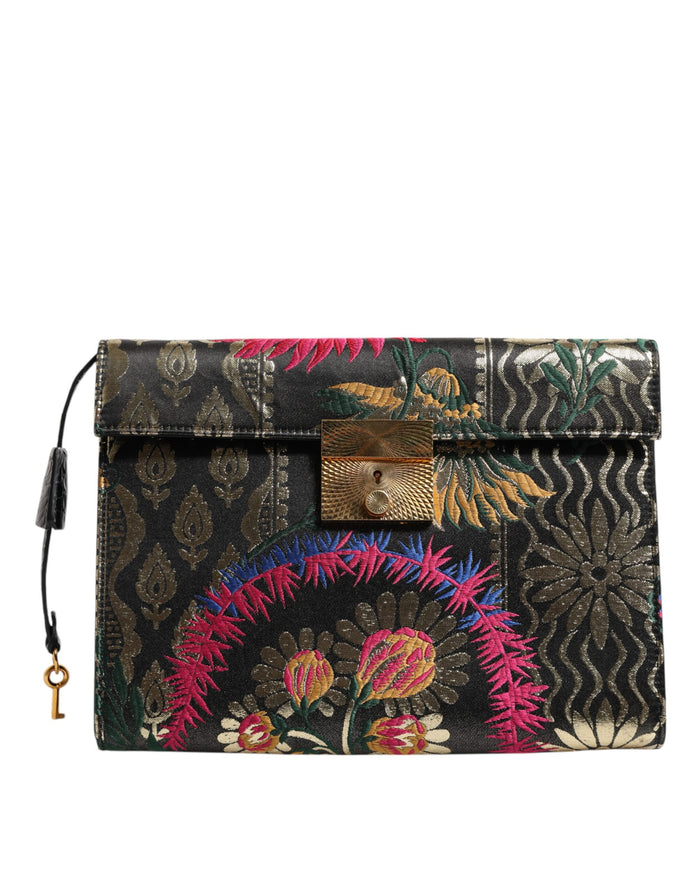 Multicolor Jacquard Floral Document Briefcase Bag Fabric