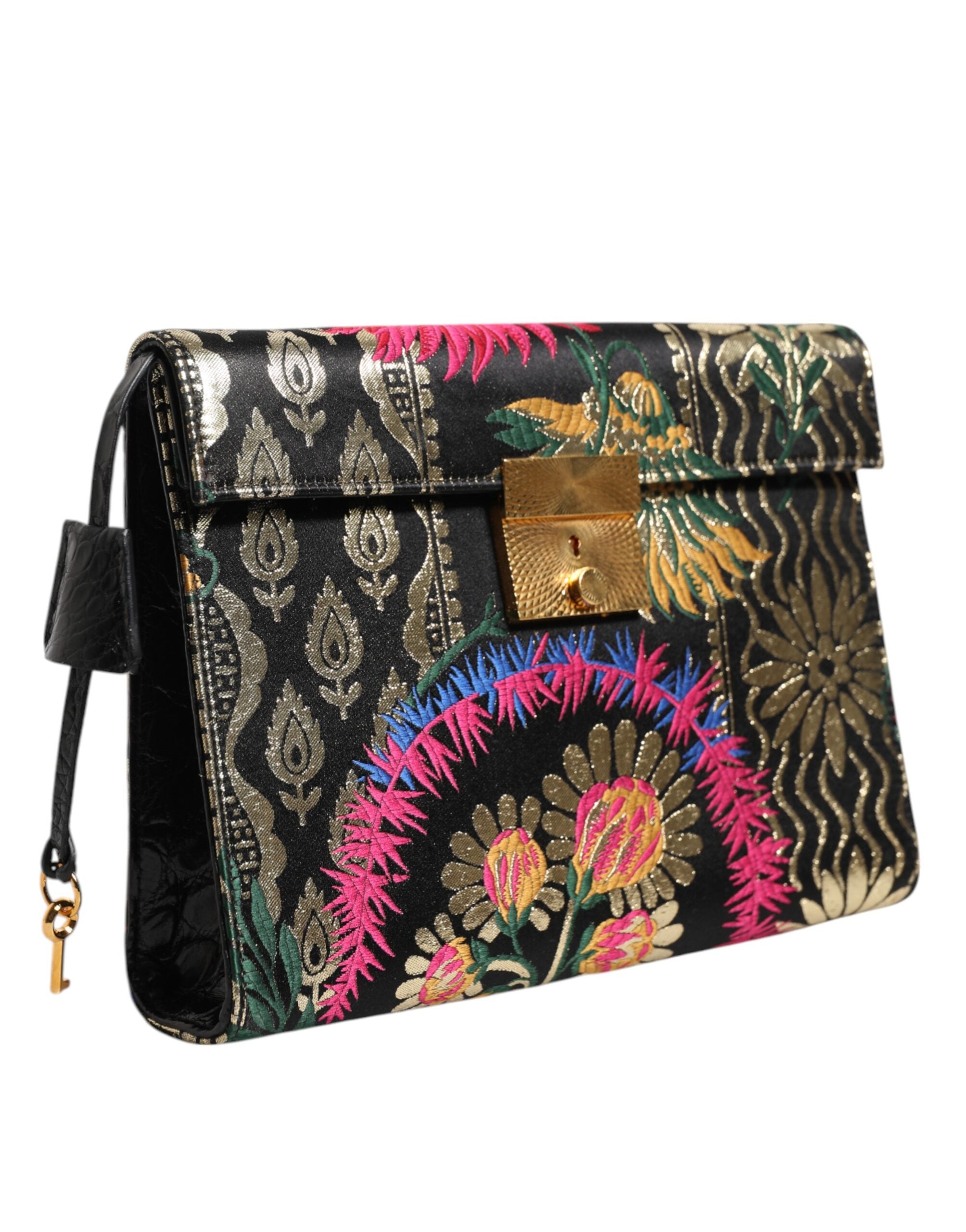 Multicolor Jacquard Floral Document Briefcase Bag Fabric