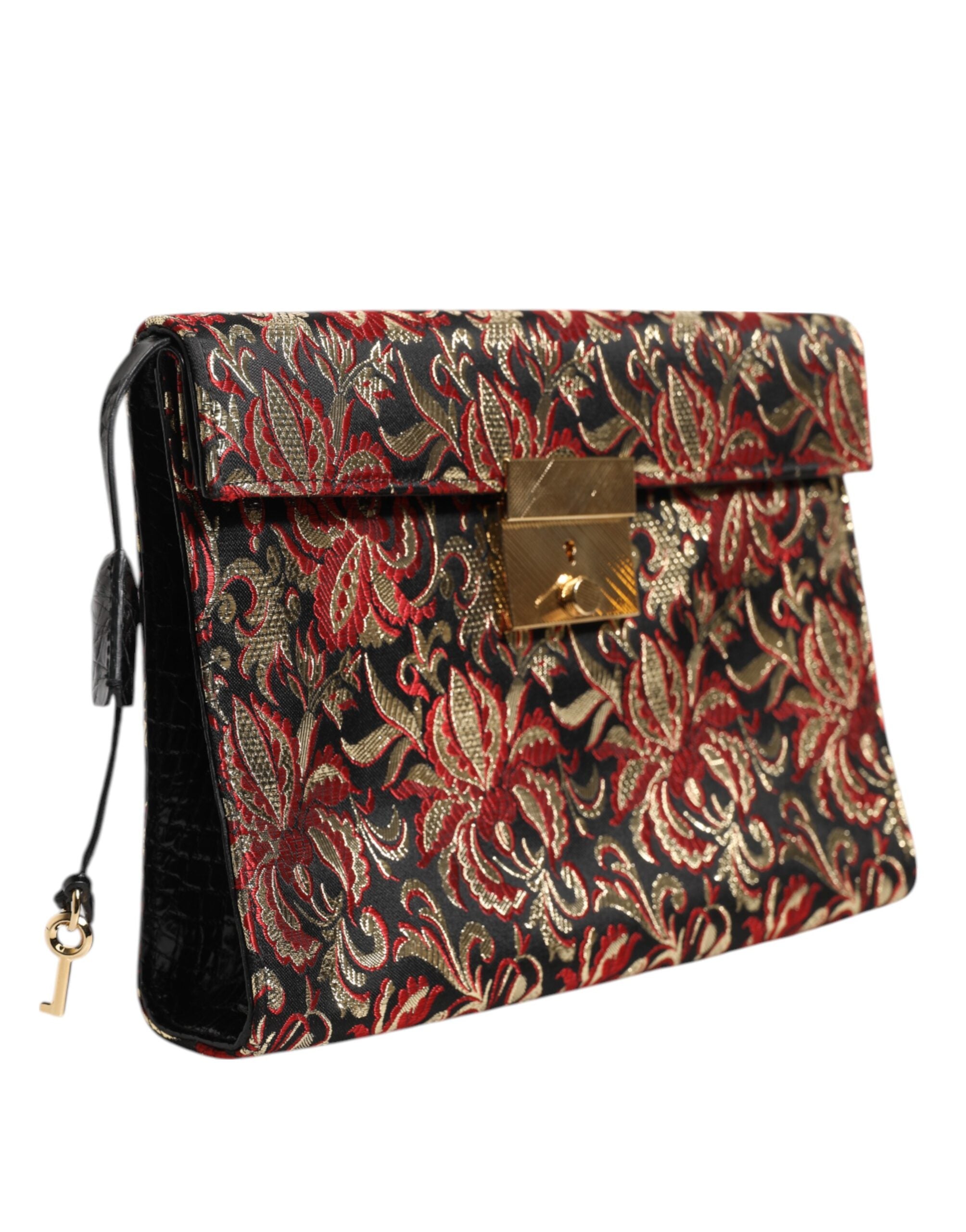 Multicolor Jacquard Floral Document Briefcase Bag Fabric