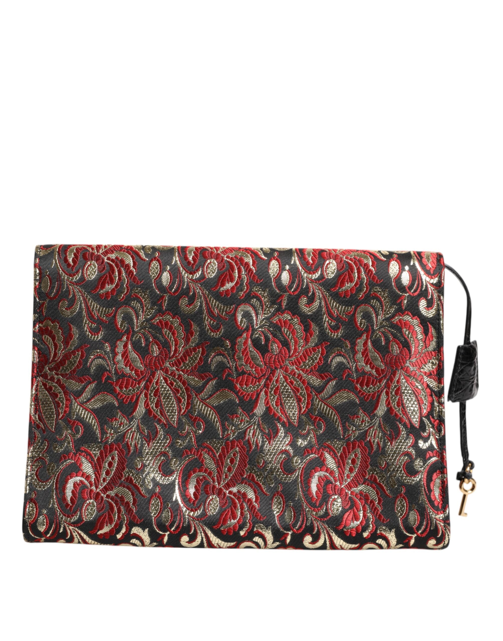 Multicolor Jacquard Floral Document Briefcase Bag Fabric
