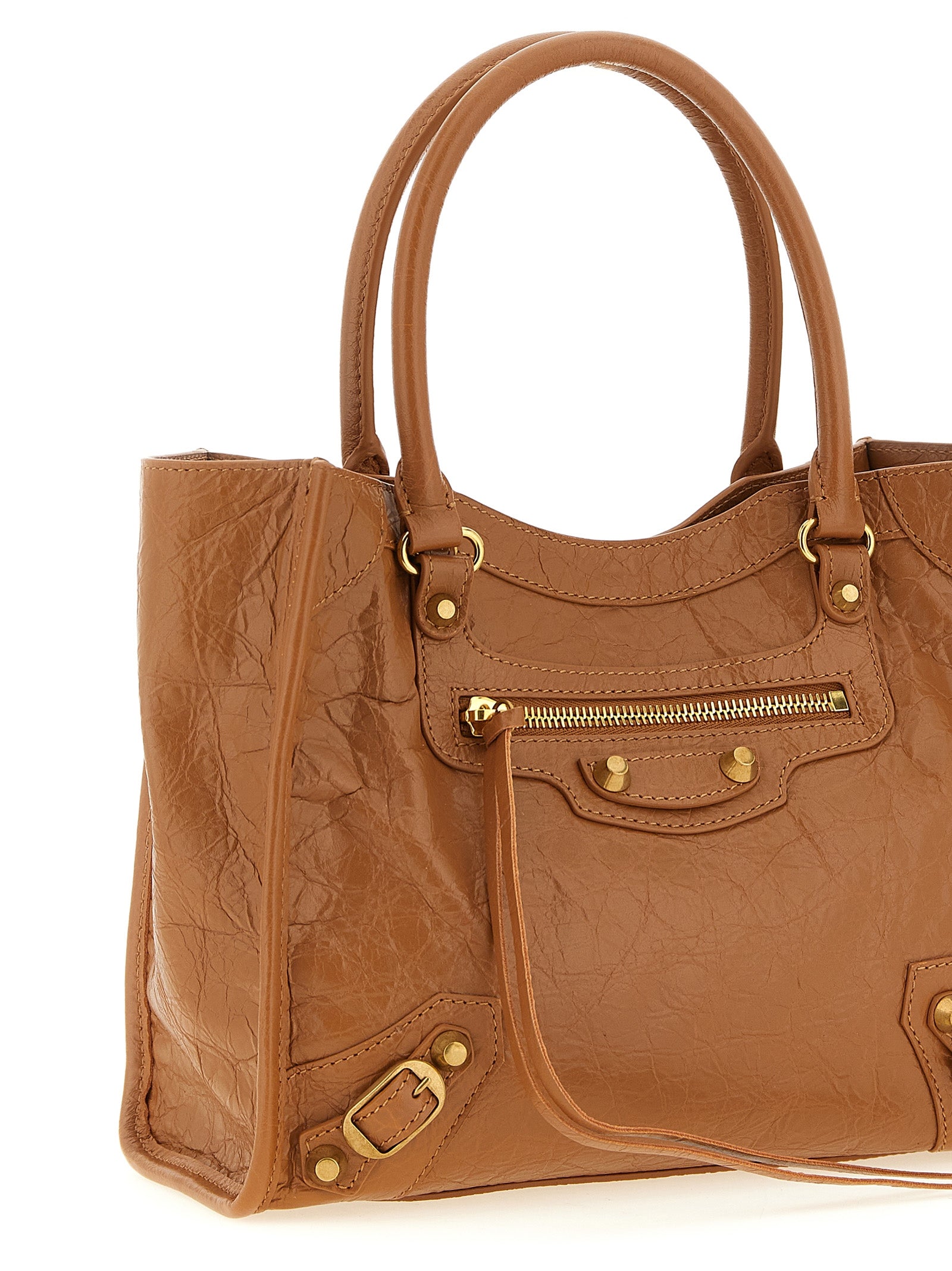 Le City mini shopping bag Brown Lamb Leather (ovis Aries) Tote