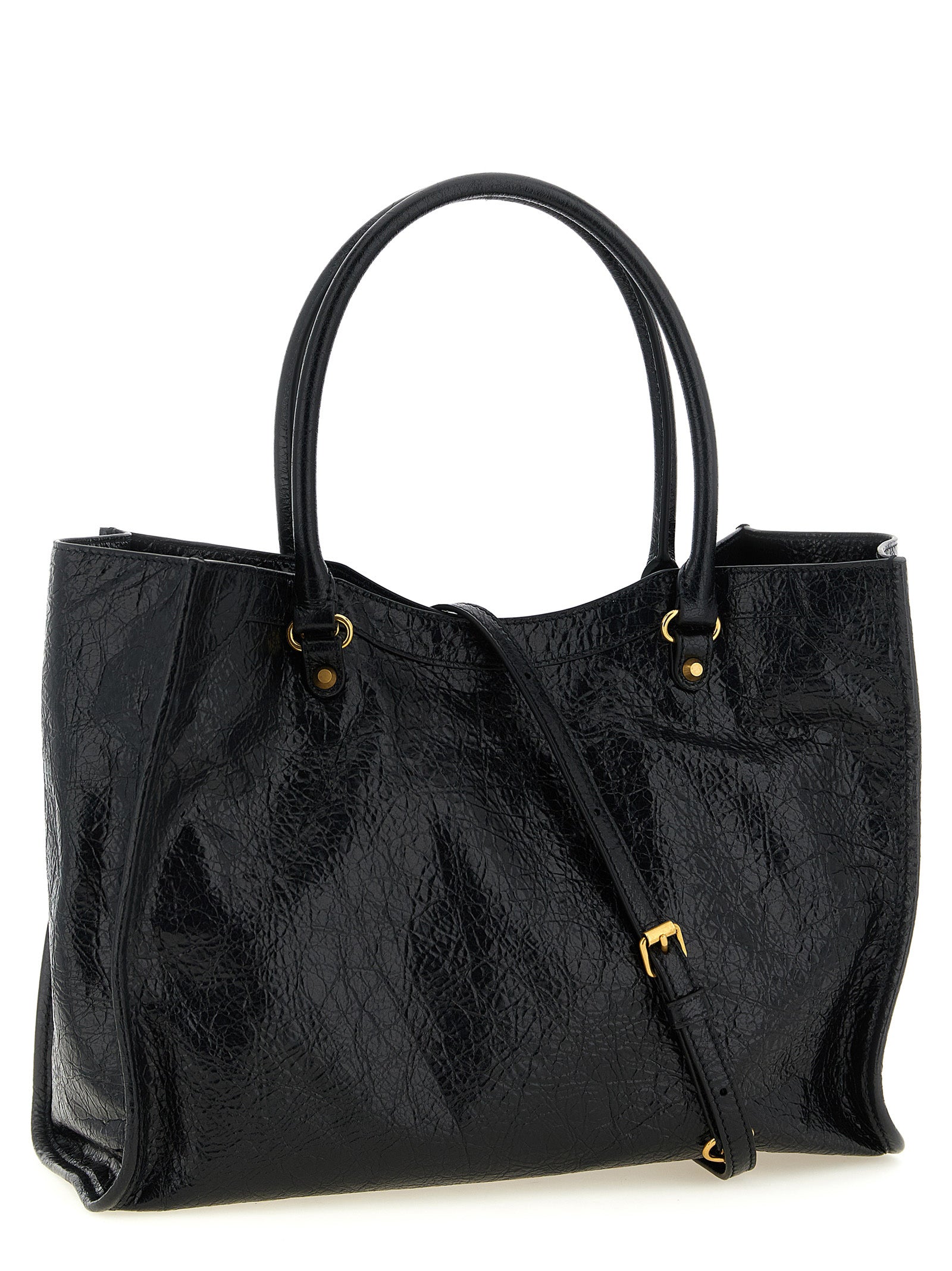 Le City S Shopping Bag Black Lamb Leather (ovis Aries) Tote