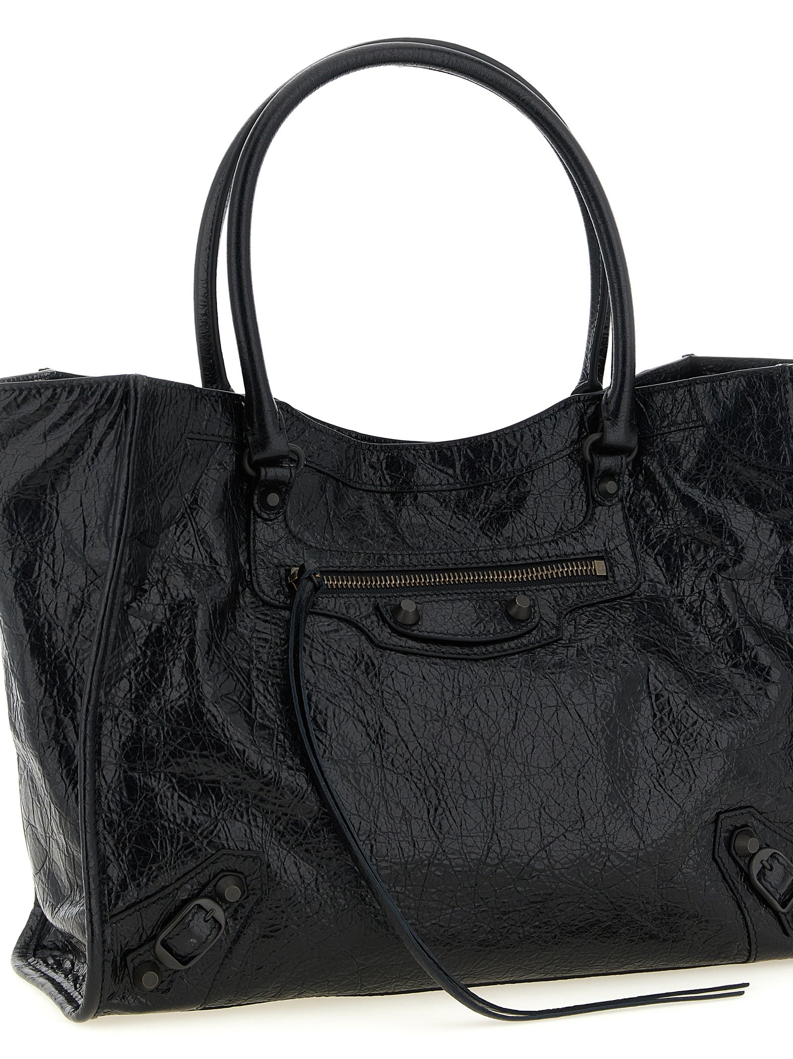 Le City small shopping bag Black Lamb Leather (ovis Aries) Tote