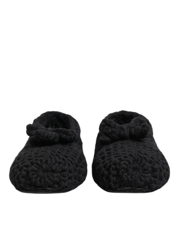 Dolce & Gabbana Wool upper ballerina flat in black