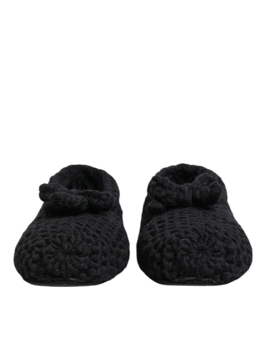Dolce & Gabbana Wool upper ballerina flat in black