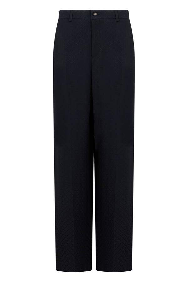 Wide-Leg Trousers Black Viscose