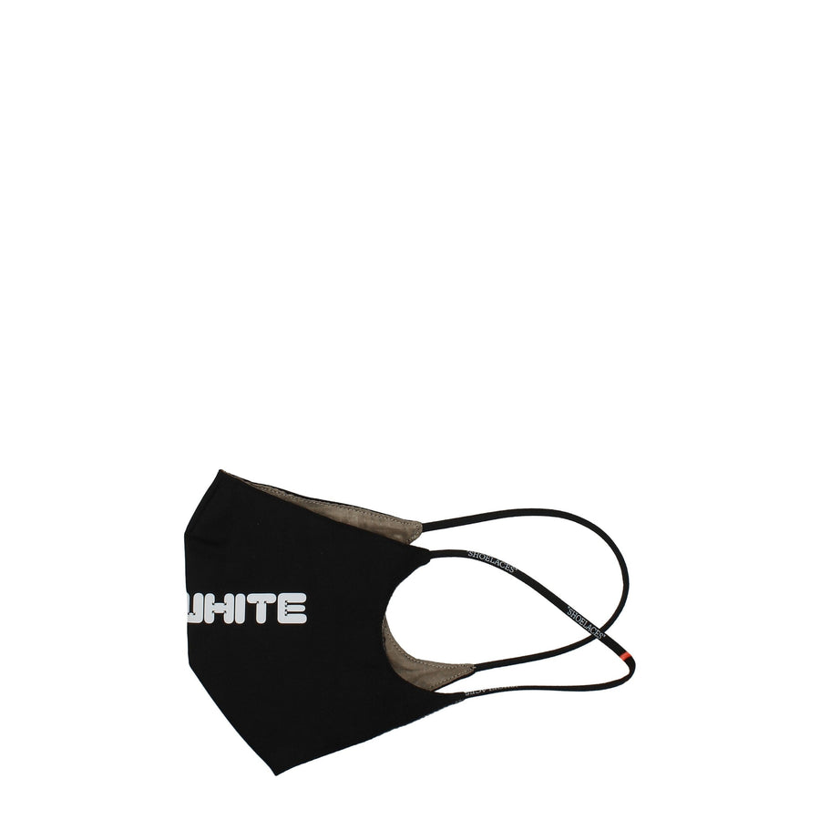 Off-White 100% cotton face mask in black