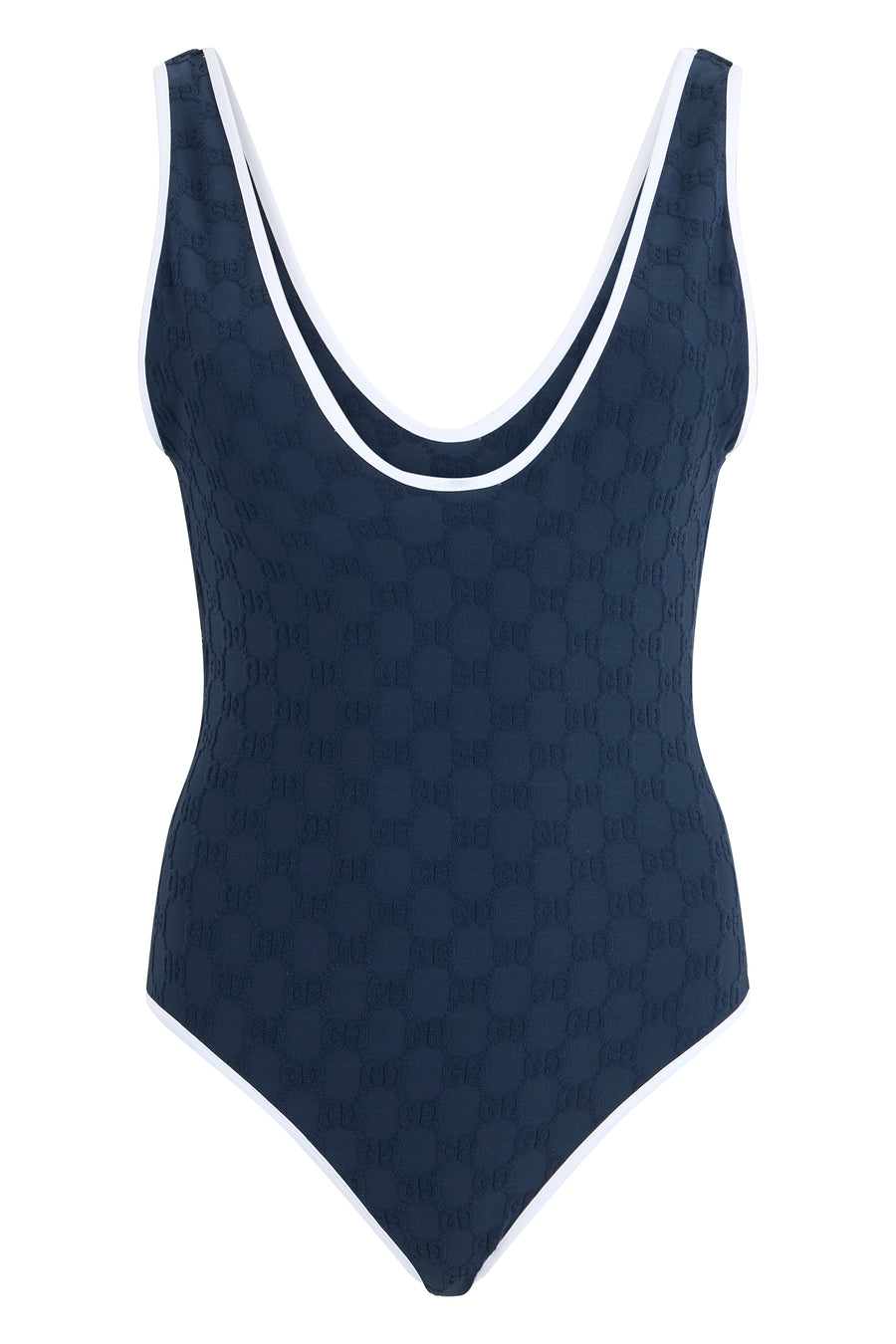 One-Piece Swimsuit Jersey Jacquard Blue Polyamide One-pieces