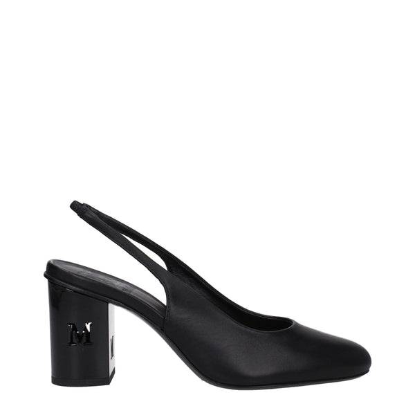 Max Mara Leather heel in black