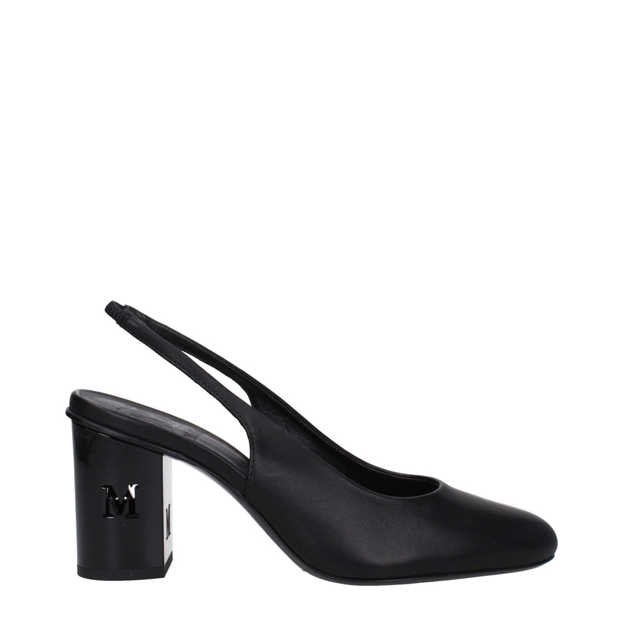 Max Mara Leather heel in black