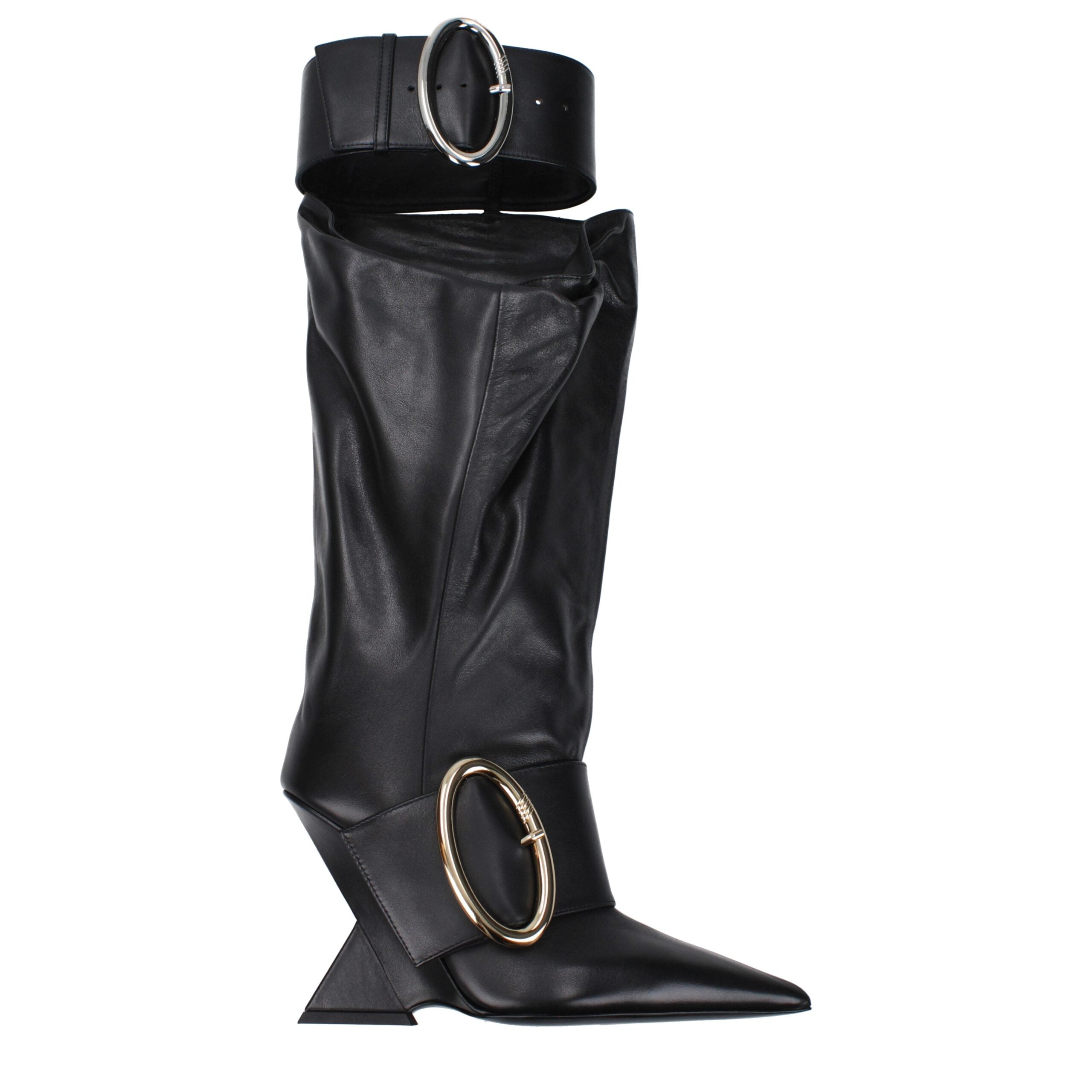 The Attico Leather boots in black