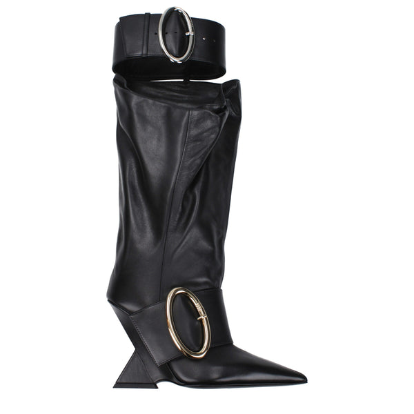 The Attico Leather boots in black